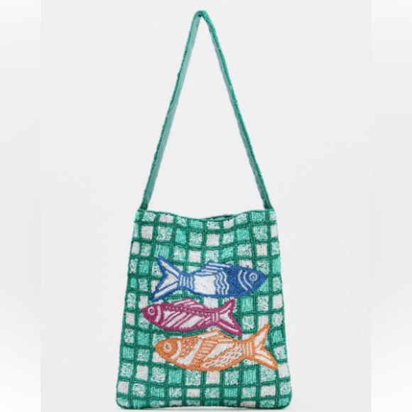 Zara Handbags - Zara Beaded Fish Mini Bucket Bag. NWT